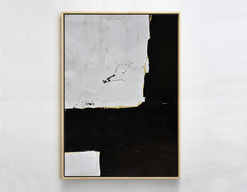 Extra Large Acrylic Painting On Canvas,Minimalist Painting On Canvas, Palette Knife Vertical Minimal Art - Canvas Artwork For Sale